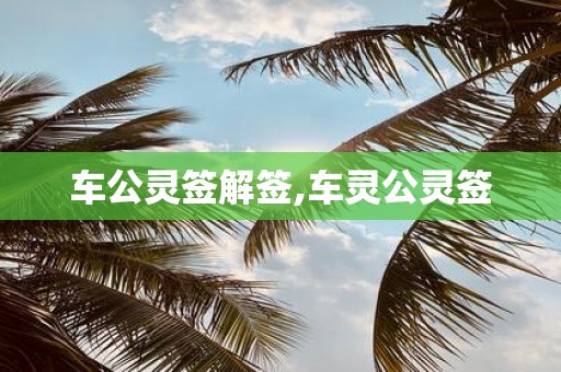 车公灵签解签,车灵公灵签