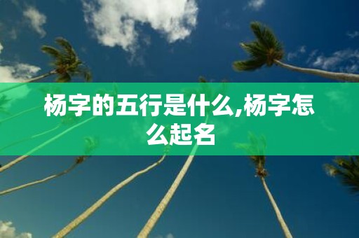 杨字的五行是什么,杨字怎么起名