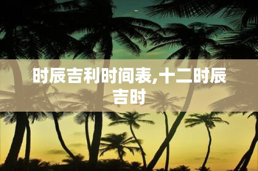 时辰吉利时间表,十二时辰吉时