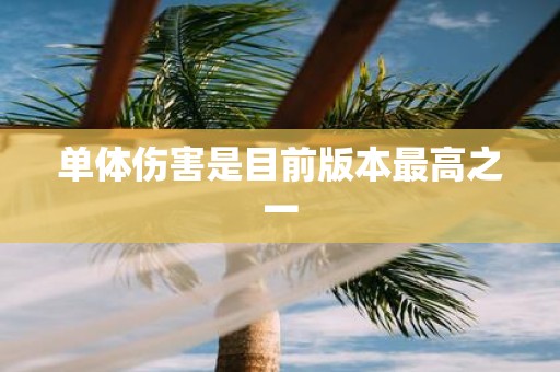 单体伤害是目前版本最高之一