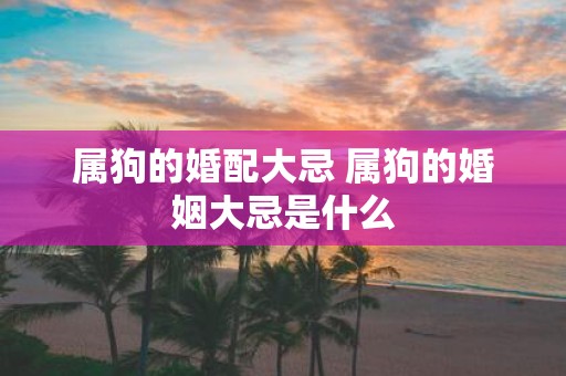 属狗的婚配大忌 属狗的婚姻大忌是什么