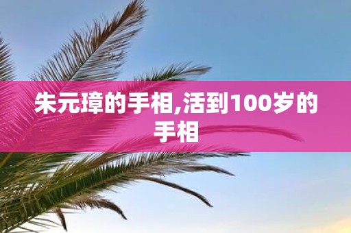 朱元璋的手相,活到100岁的手相