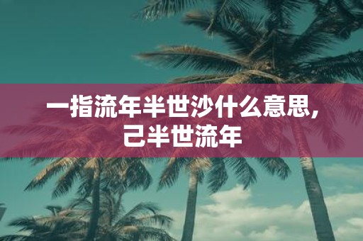 一指流年半世沙什么意思,己半世流年