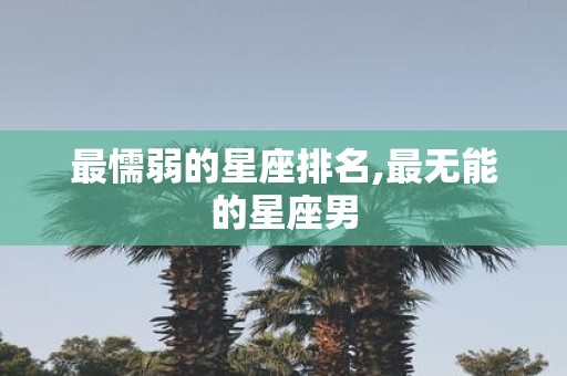 最懦弱的星座排名,最无能的星座男