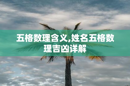五格数理含义,姓名五格数理吉凶详解