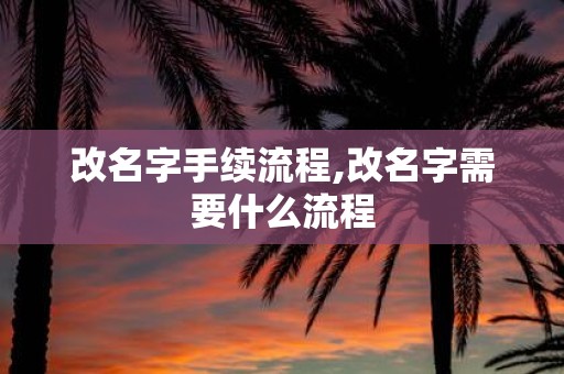 改名字手续流程,改名字需要什么流程