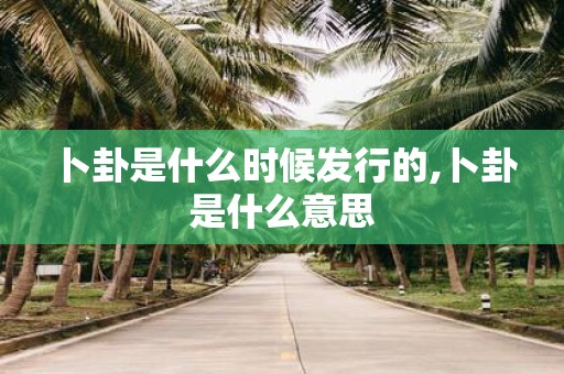 卜卦是什么时候发行的,卜卦是什么意思