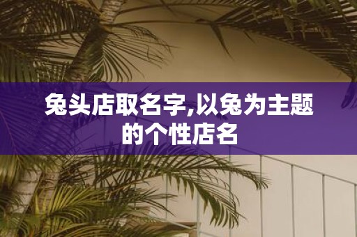 兔头店取名字,以兔为主题的个性店名