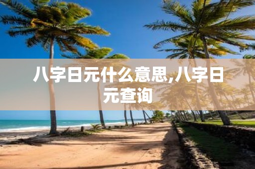 八字日元什么意思,八字日元查询