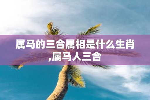 属马的三合属相是什么生肖,属马人三合