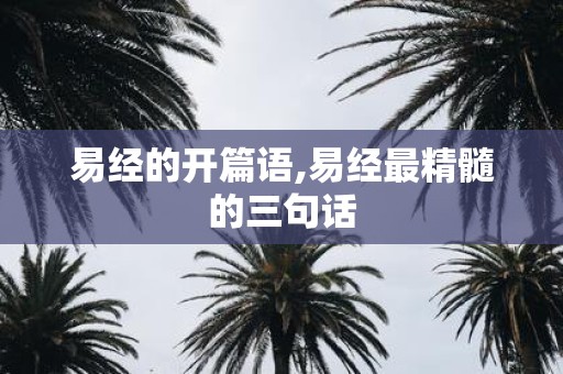 易经的开篇语,易经最精髓的三句话 易经的开篇语,易经最精髓的三句话