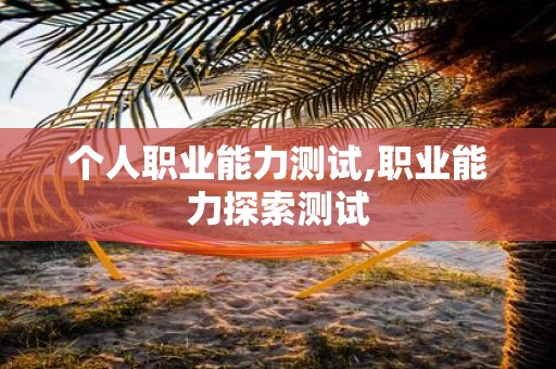 个人职业能力测试,职业能力探索测试