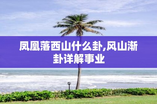 凤凰落西山什么卦,风山渐卦详解事业