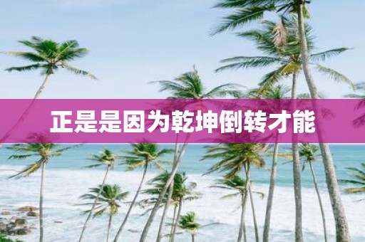 正是是因为乾坤倒转才能