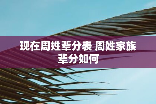 现在周姓辈分表 周姓家族辈分如何