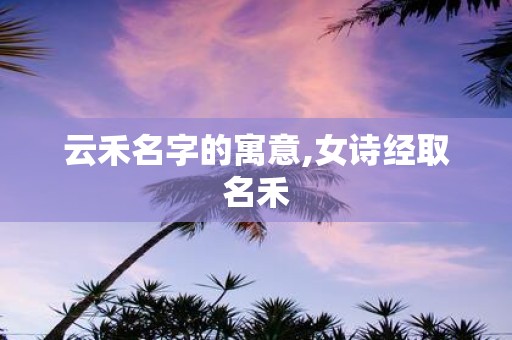 云禾名字的寓意,女诗经取名禾