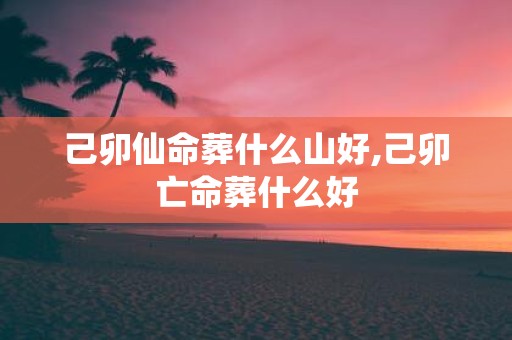 己卯仙命葬什么山好,己卯亡命葬什么好