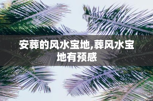 安葬的风水宝地,葬风水宝地有预感