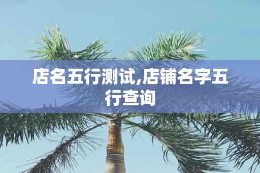 店名五行测试,店铺名字五行查询