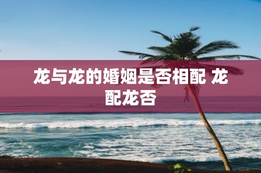 龙与龙的婚姻是否相配 龙配龙否