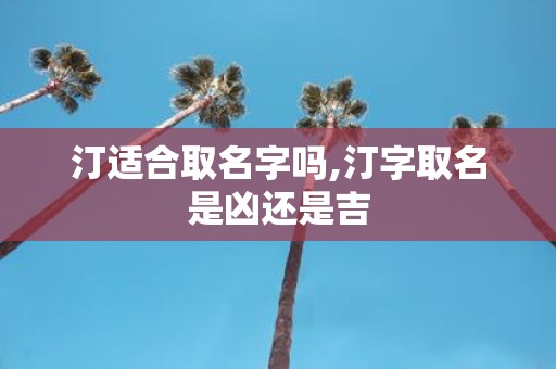 汀适合取名字吗,汀字取名是凶还是吉