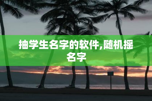 抽学生名字的软件,随机摇名字