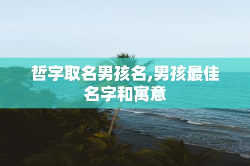 哲字取名男孩名,男孩最佳名字和寓意