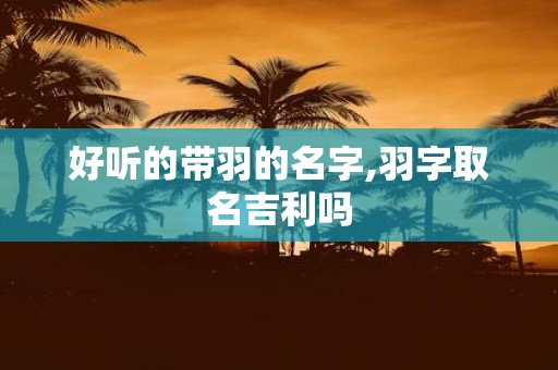 好听的带羽的名字,羽字取名吉利吗