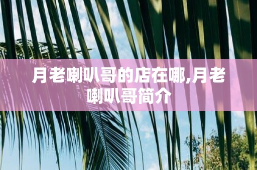 月老喇叭哥的店在哪,月老喇叭哥简介