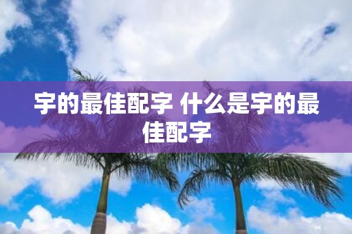 宇的最佳配字 什么是宇的最佳配字