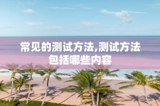常见的测试方法,测试方法包括哪些内容