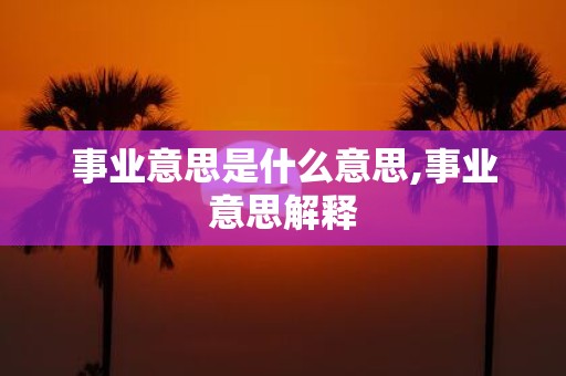 事业意思是什么意思,事业意思解释