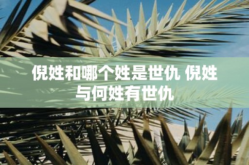 倪姓和哪个姓是世仇 倪姓与何姓有世仇