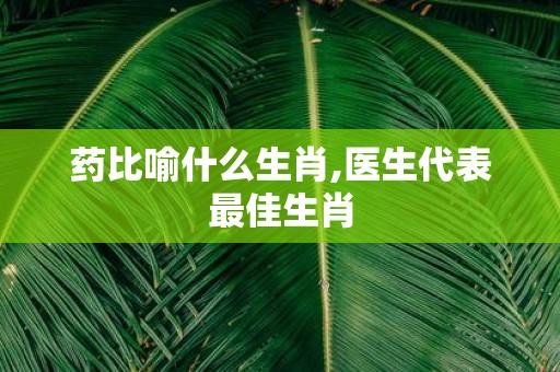 药比喻什么生肖,医生代表最佳生肖
