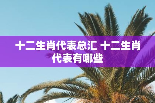 十二生肖代表总汇 十二生肖代表有哪些