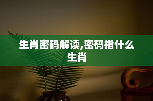 生肖密码解读,密码指什么生肖