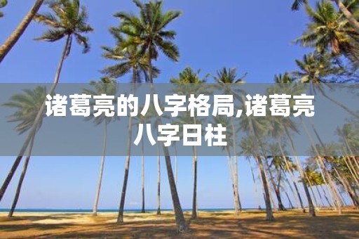 诸葛亮的八字格局,诸葛亮八字日柱