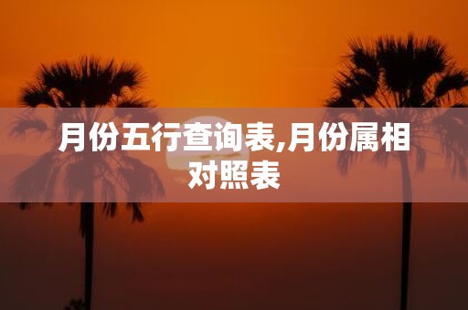月份五行查询表,月份属相对照表