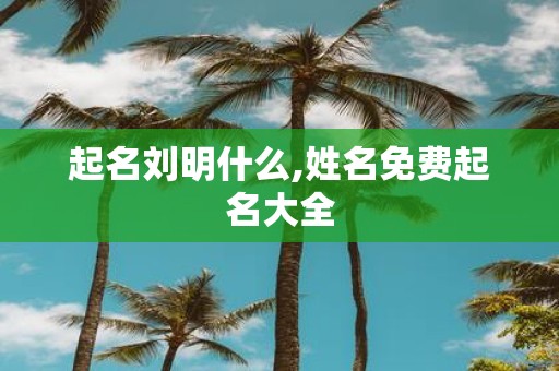 起名刘明什么,姓名免费起名大全
