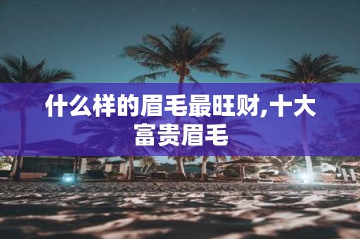 什么样的眉毛最旺财,十大富贵眉毛