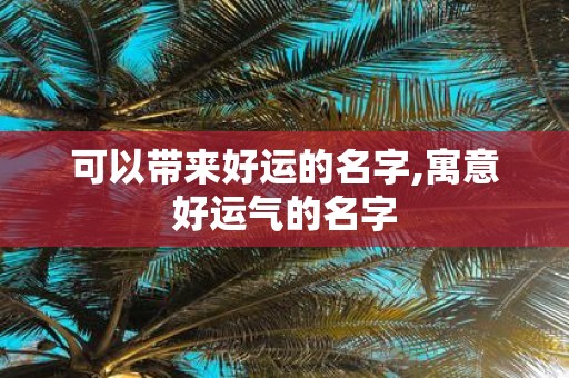 可以带来好运的名字,寓意好运气的名字