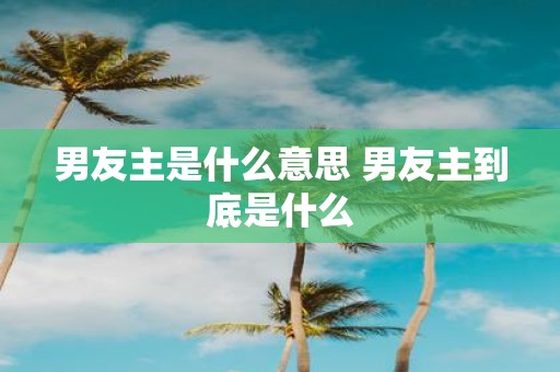 男友主是什么意思 男友主到底是什么