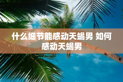 什么细节能感动天蝎男 如何感动天蝎男
