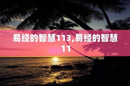 易经的智慧113,易经的智慧11