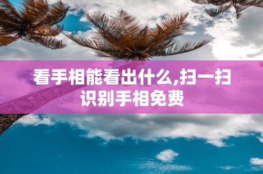 看手相能看出什么,扫一扫识别手相免费