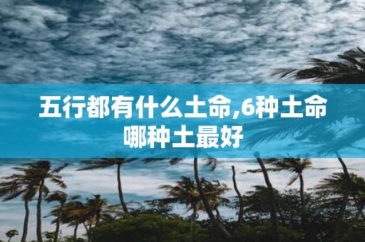 五行都有什么土命,6种土命哪种土最好
