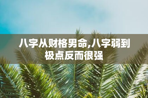 八字从财格男命,八字弱到极点反而很强