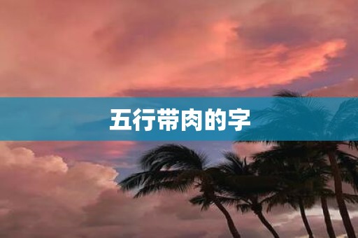 五行带肉的字