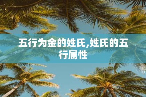 五行为金的姓氏,姓氏的五行属性