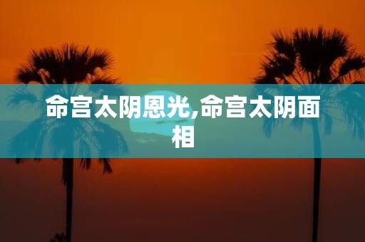 命宫太阴恩光,命宫太阴面相